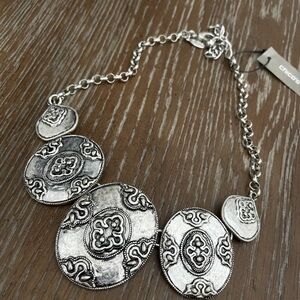 Chico's Silver Medallion Statement Necklace